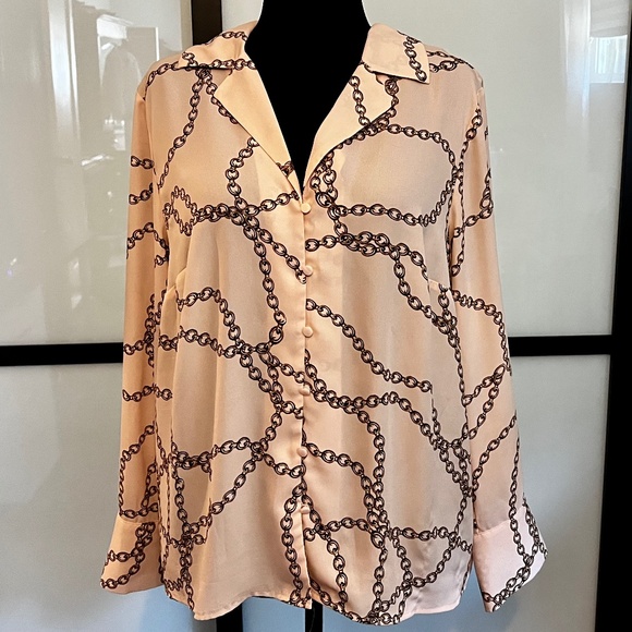 Worthington Womens V-neck Button Front Blouse, Sz 0x - Picture 1 of 6